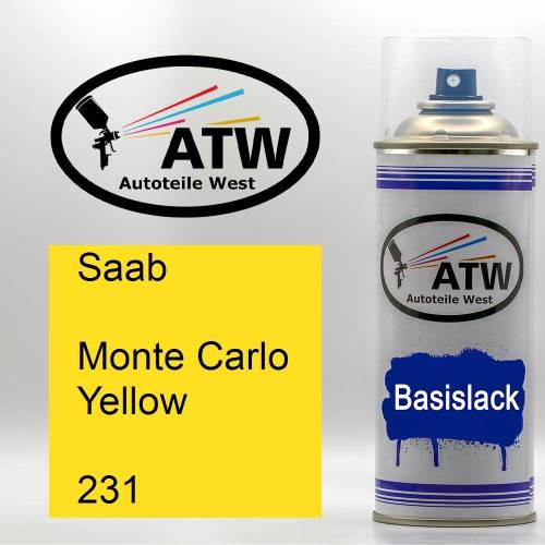 Saab, Monte Carlo Yellow, 231: 400ml Sprühdose, von ATW Autoteile West.